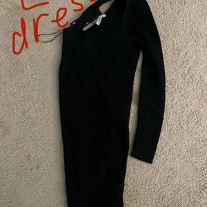 Elegant Black One Sleeve Dress